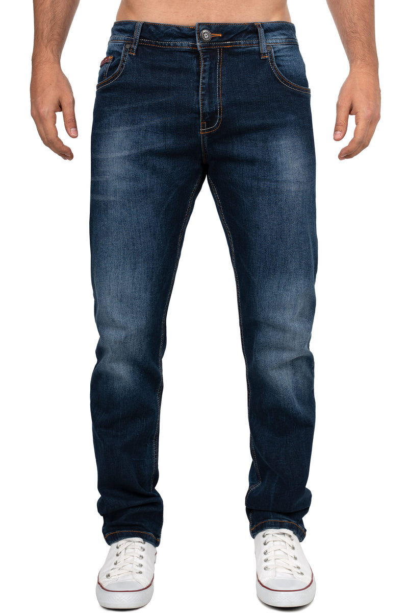 Herren Slim Fit Jeans Stonewashed CD820 - Dark Blue