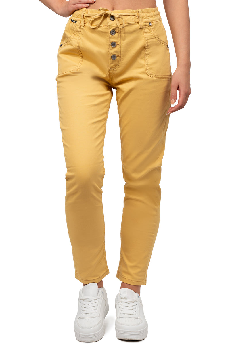 Damen Regular Fit Hose Mid Waist in Mustard – Cipo & Baxx