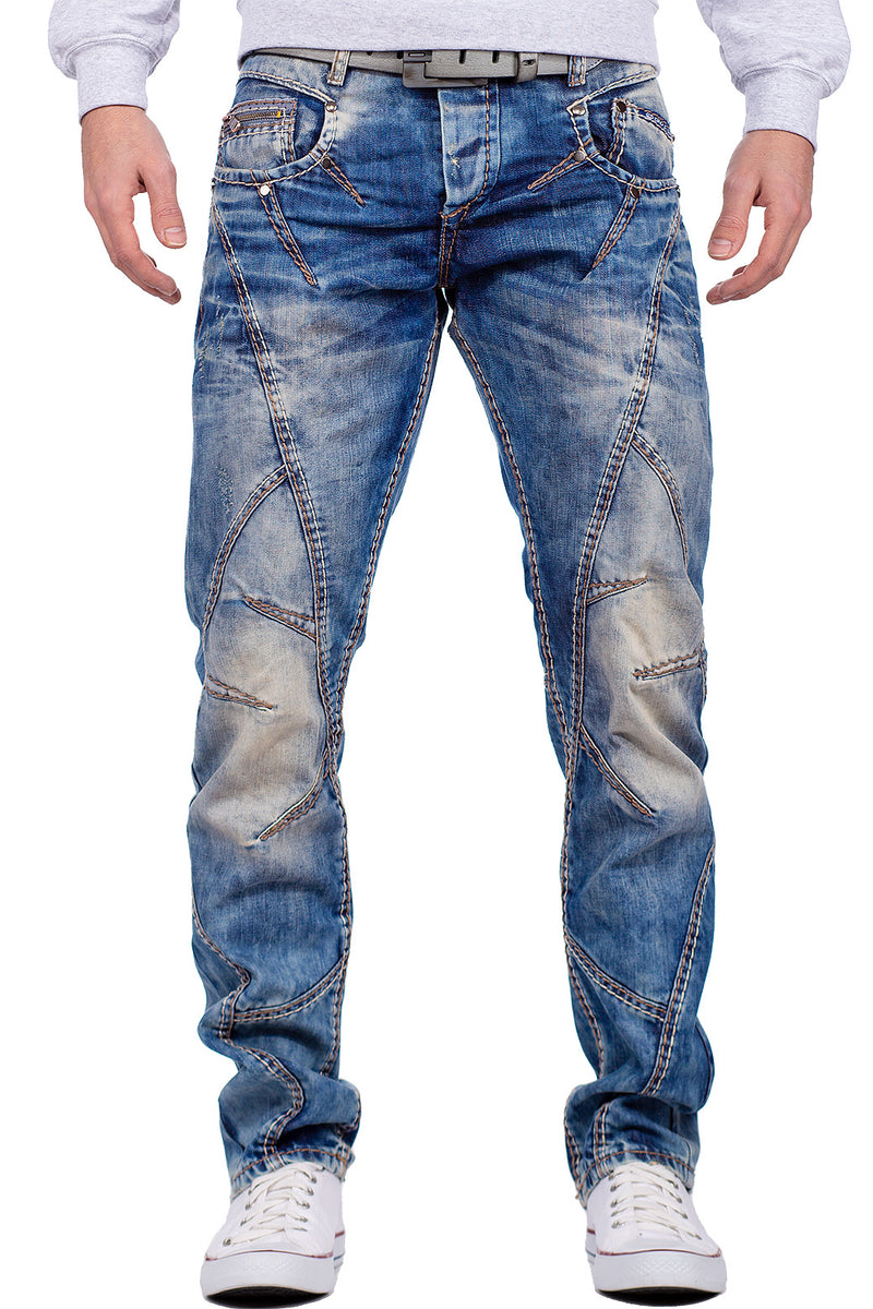 Herren Regular Fit Jeans Stonewashed in Blue – Cipo & Baxx