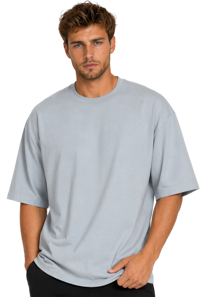Herren Regular Fit T-Shirt Shoulder Drop in Light Blue – Reichstadt