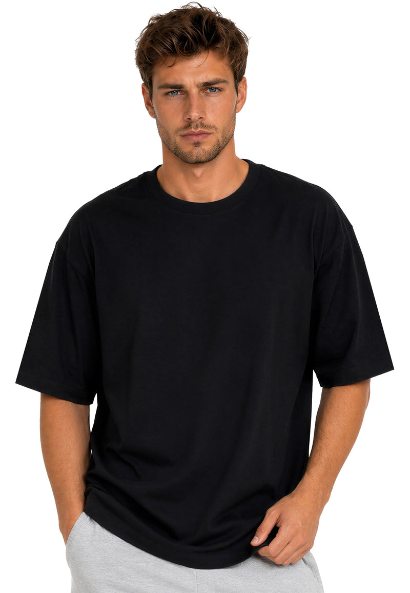 Herren Regular Fit T-Shirt Shoulder Drop 25RS071 - Black