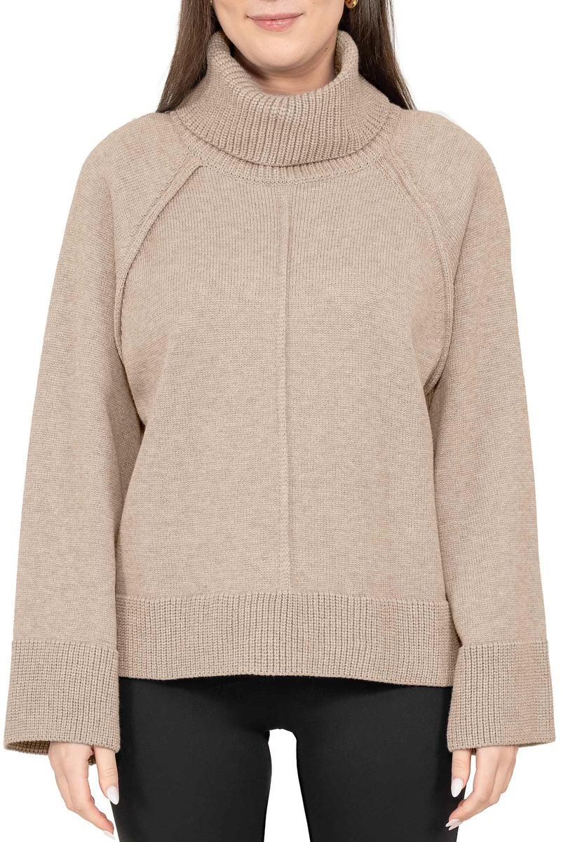 Damen Relaxed Fit Rollkragenpullover in Beige – Reichstadt