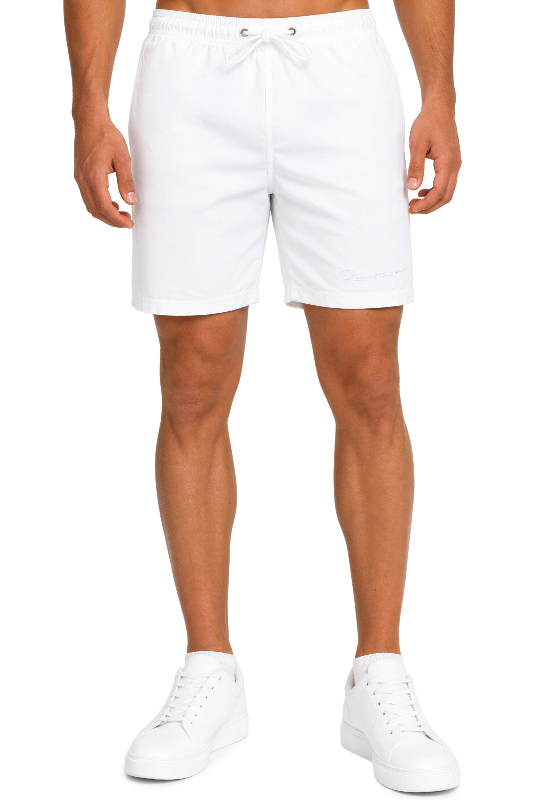 Herren Regular Fit Shorts Mid Waist 25RS073 - White