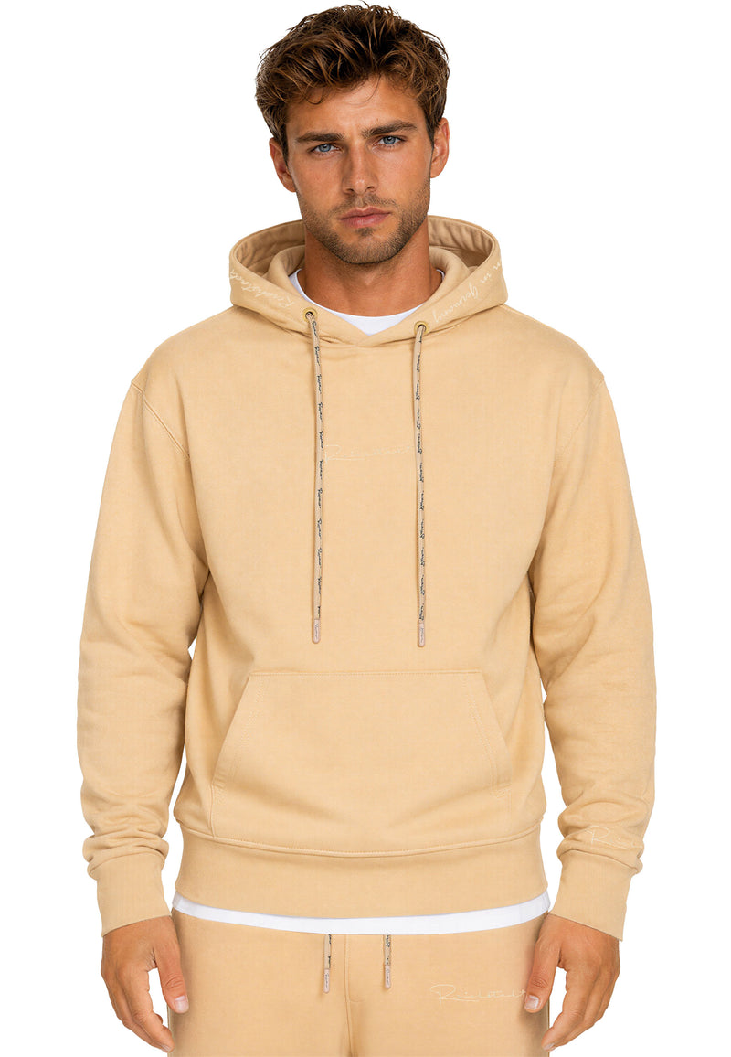 Herren Regular Fit Hoodie Marken-Stick in Beige – Reichstadt