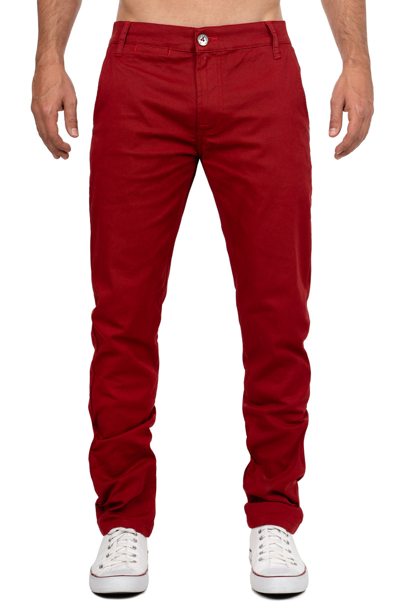 Herren Regular Fit Hose Mid Waist in Burgundy – Cipo & Baxx
