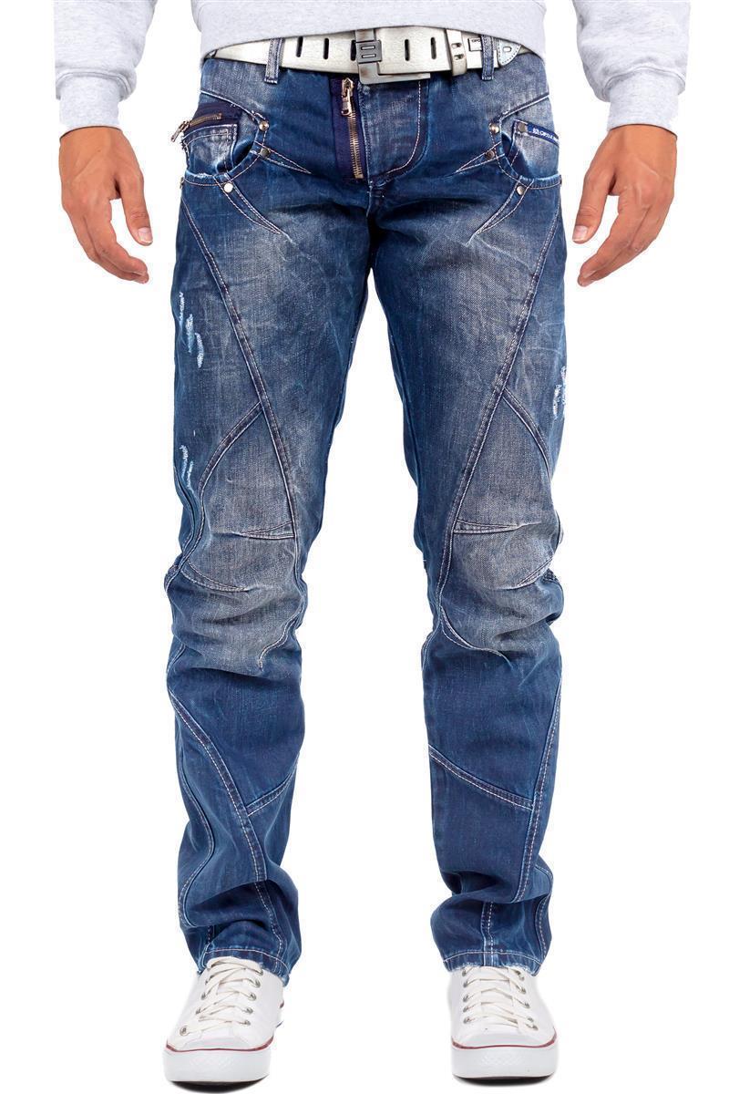 Herren Regular Fit Jeans Stonewashed in Blue – Cipo & Baxx