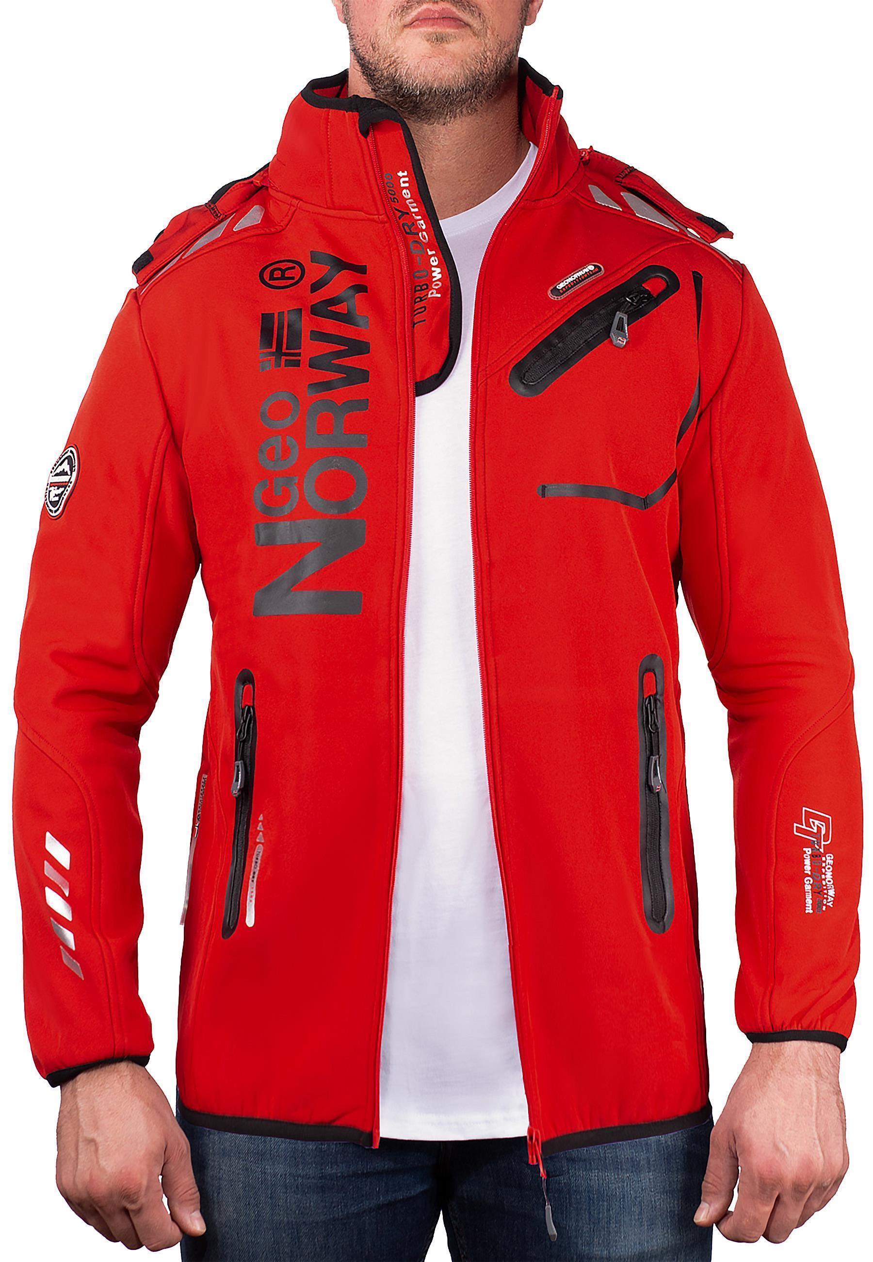 Herren Regular Fit Softshelljacke royaute in Red/Black – Geo Norway