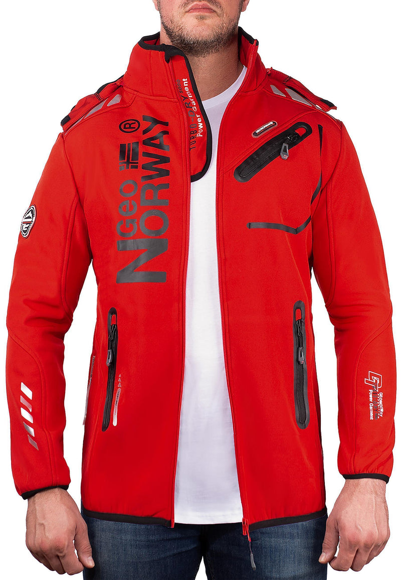 Herren Regular Fit Softshelljacke royaute in Red/Black – Geo Norway