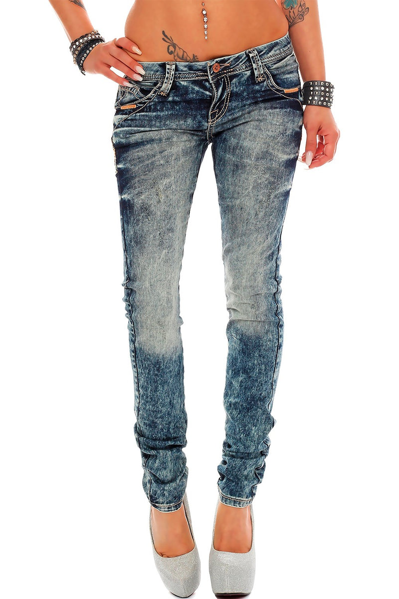 Damen Regular Fit Jeans Stonewashed in Blue – Cipo & Baxx