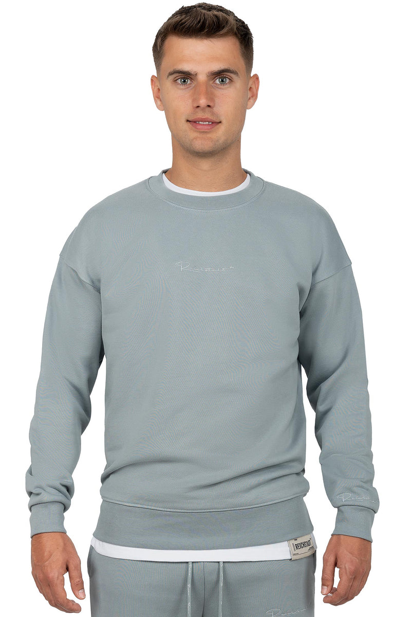 Herren Regular Fit Pullover Logo-Stitching in Grey – Reichstadt