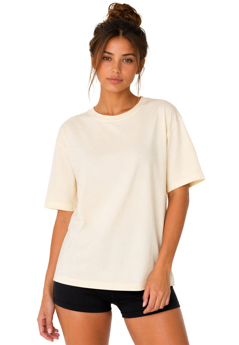 Damen Regular Fit T-Shirt Shoulder Drop 25RSW071 - Beige