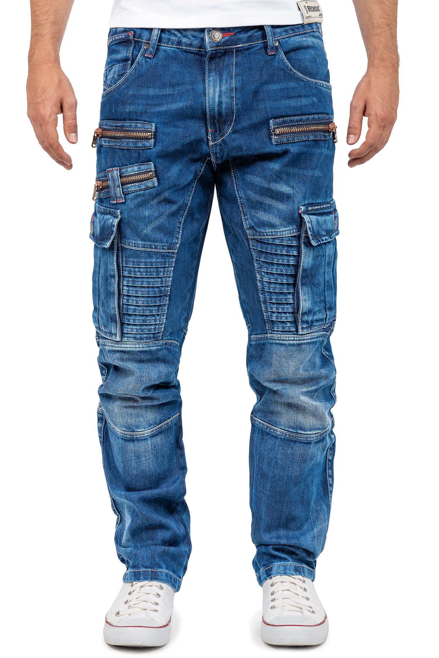 Herren Regular Fit Jeans Stonewashed CD798 - Blue