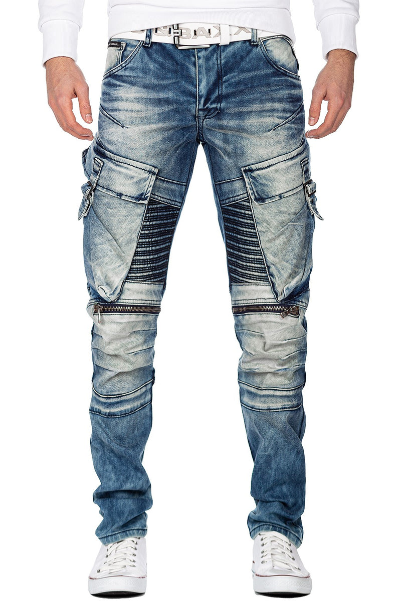 Herren Regular Fit Jeans Stonewashed in Blue – Cipo & Baxx