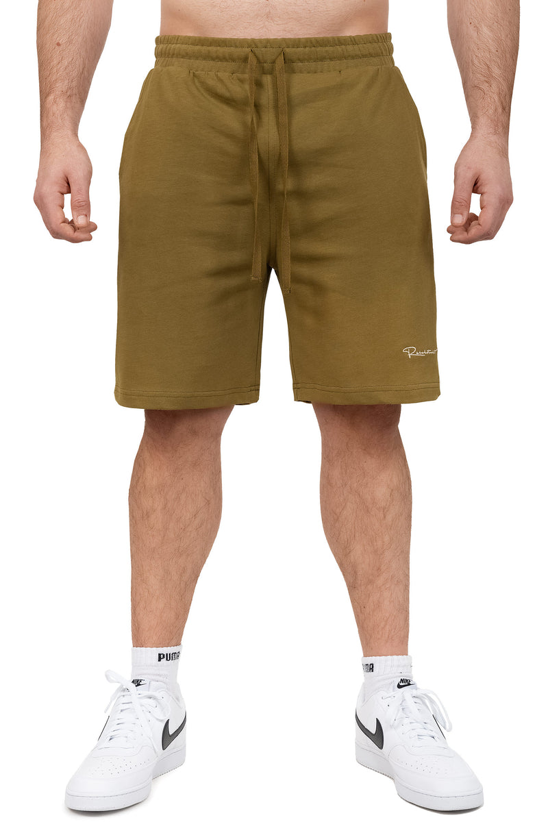 Herren Regular Fit Shorts Marken-Stick in Khaki – Reichstadt
