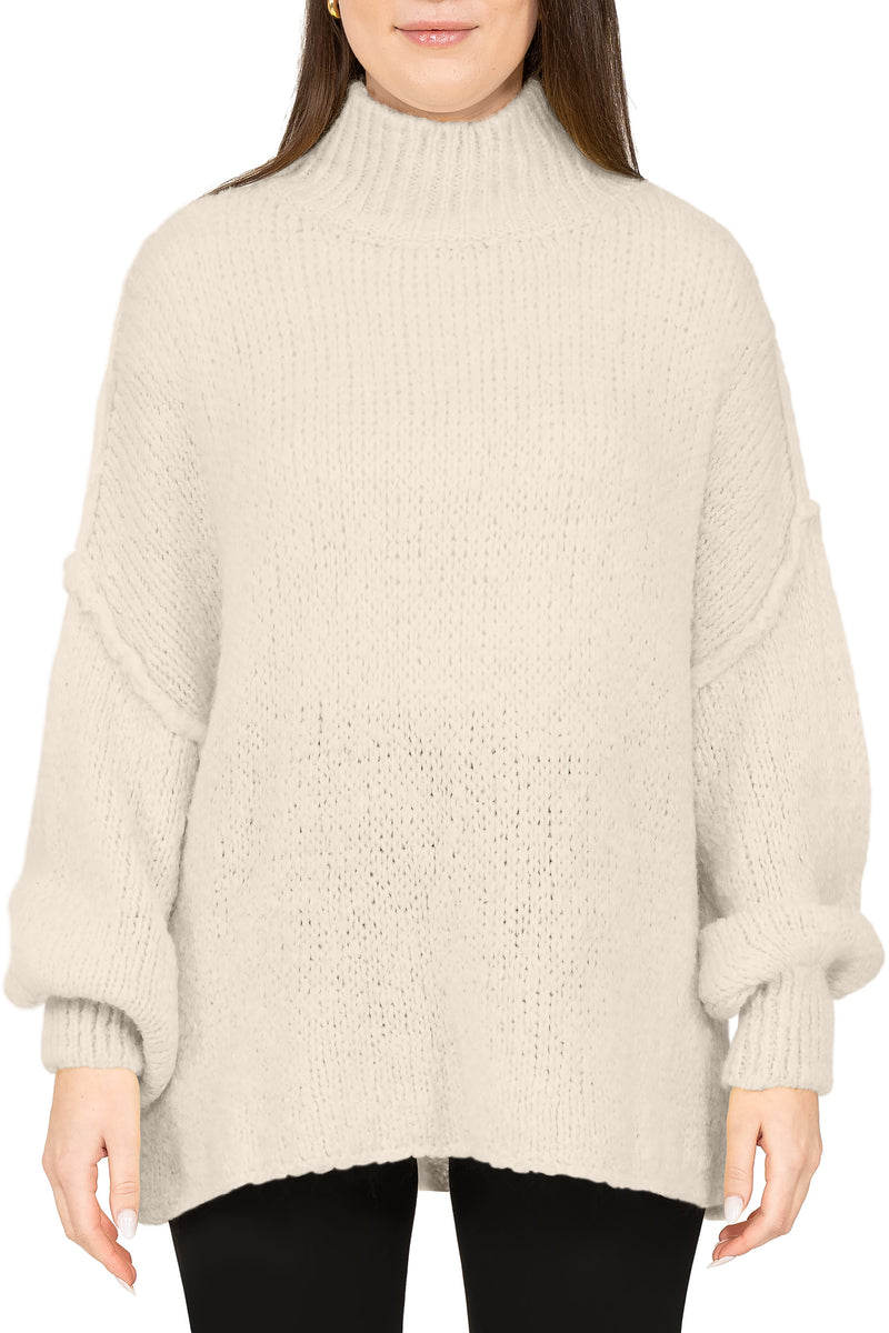 Damen Relaxed Fit Strickpullover in Beige – Reichstadt