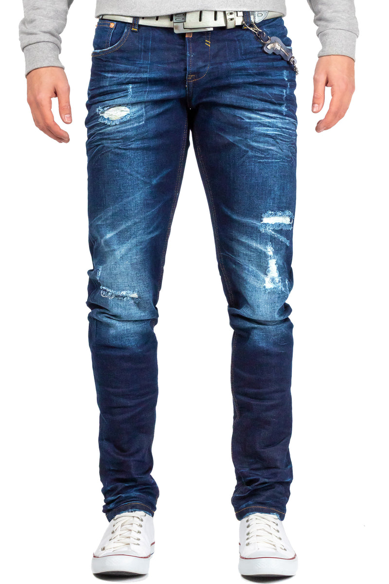 Herren Slim Fit Jeans Stonewashed CD392 - Blue
