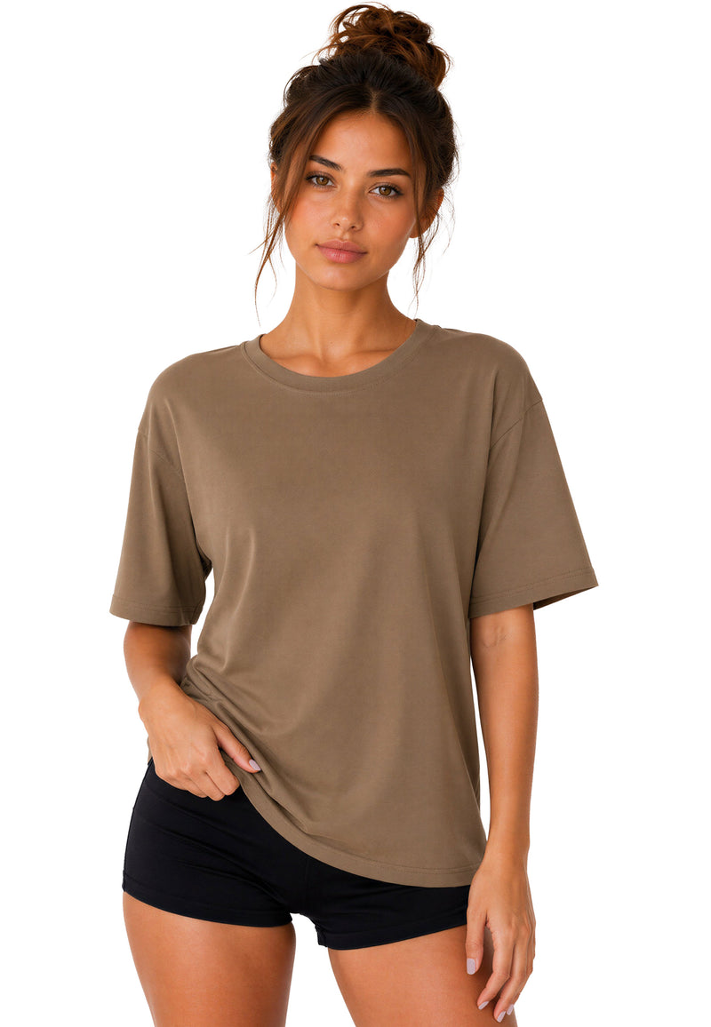 Damen Regular Fit T-Shirt Shoulder Drop 25RSW071 - Khaki