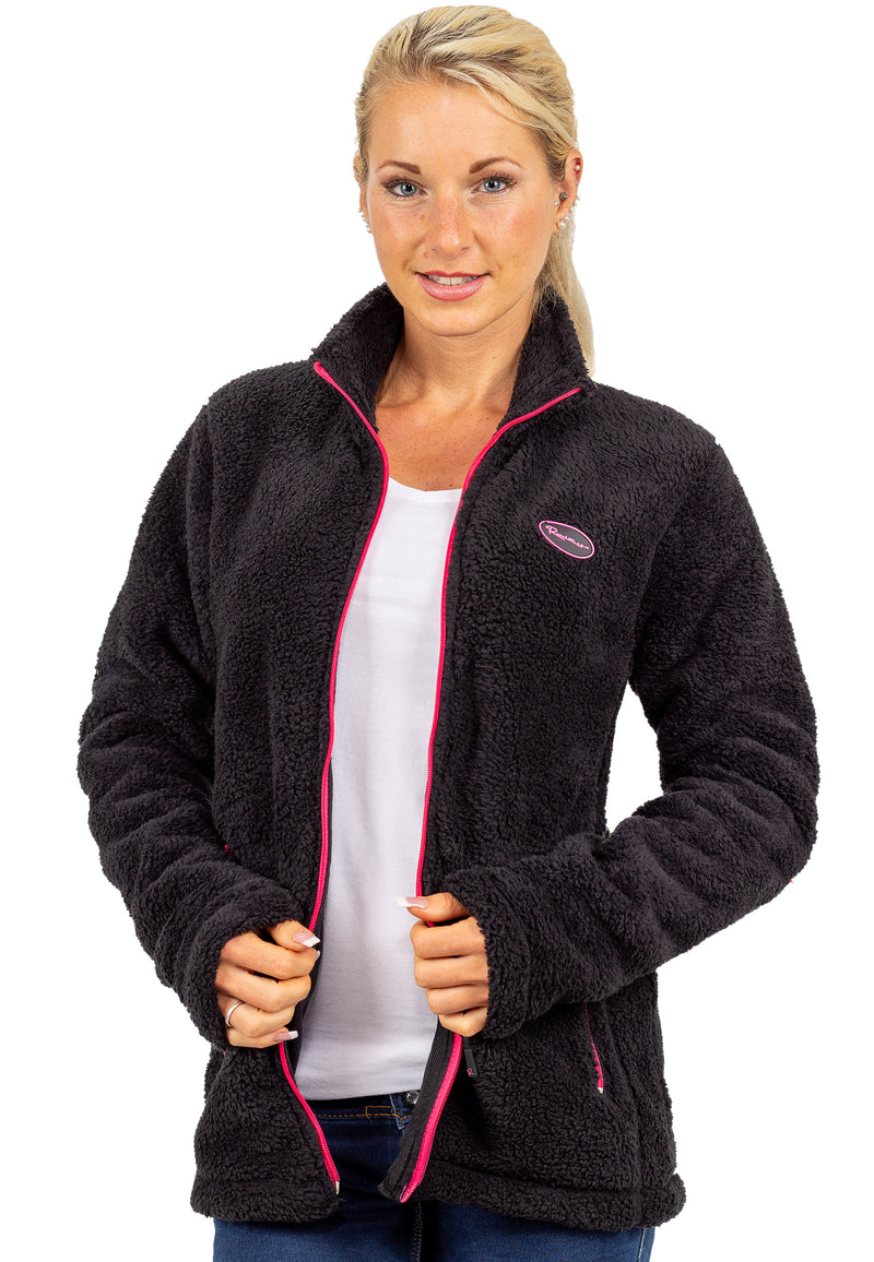 Damen Regular Fit Fleecejacke Kuschelige in Black – Reichstadt
