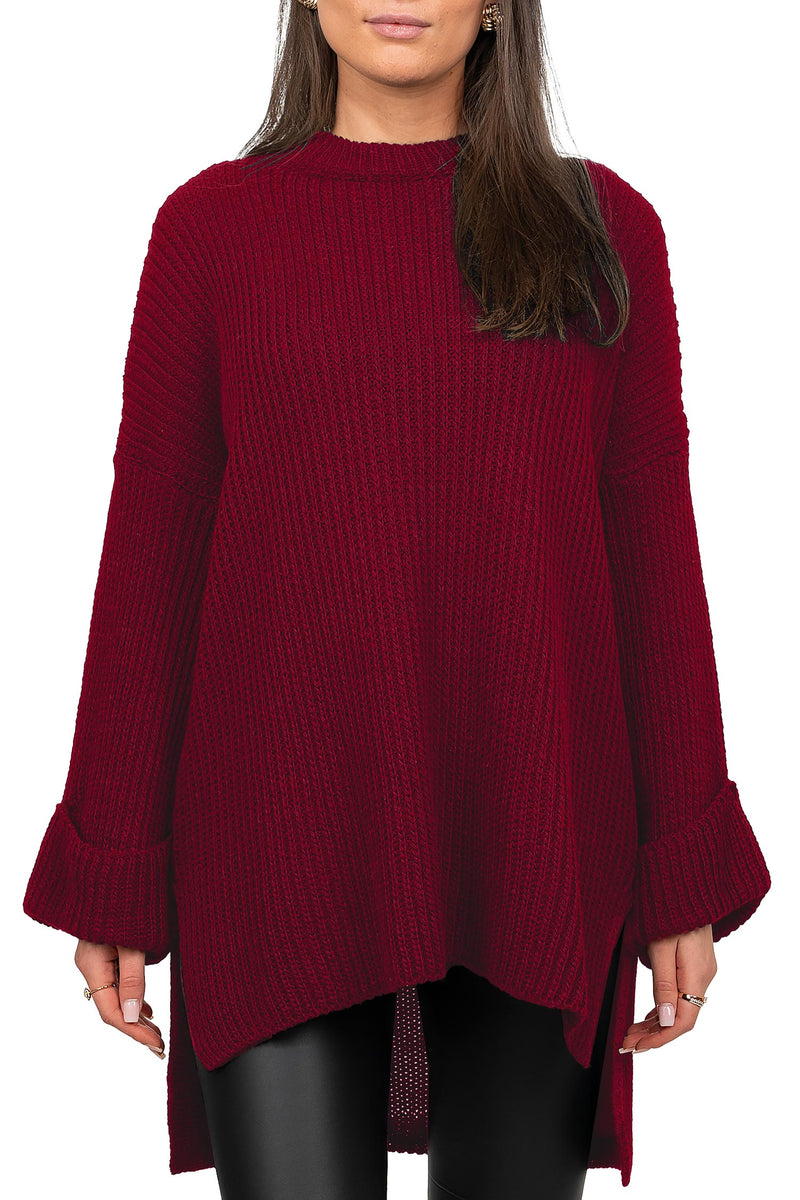 Damen Relaxed Fit Pullover in Bordeaux – Reichstadt