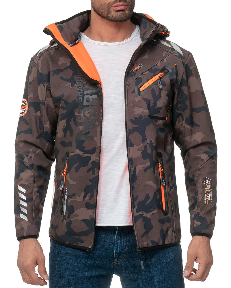 Herren Regular Fit Softshelljacke royaute men in Kaki-Orange – Geographical Norway
