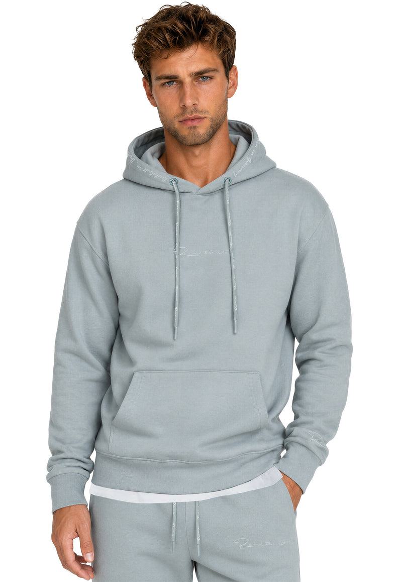 Herren Regular Fit Hoodie Marken-Stick in Grey – Reichstadt