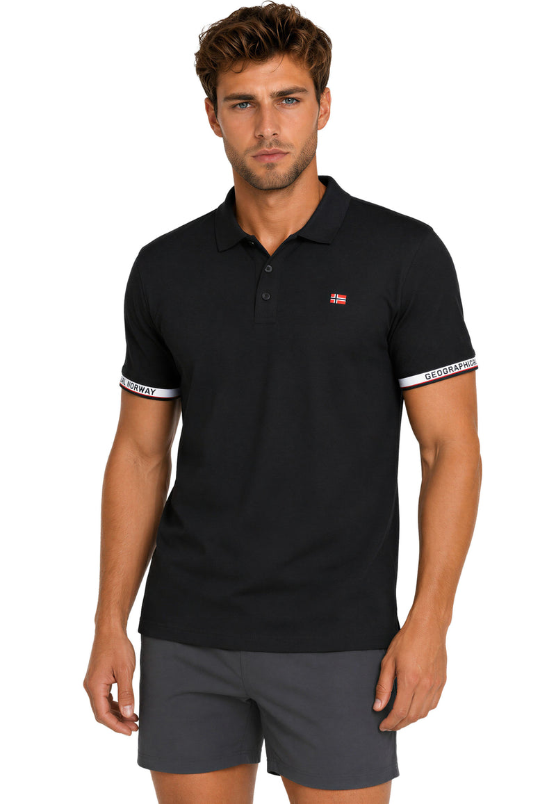 Herren Regular Fit Poloshirt koliar men in Black – Geographical Norway