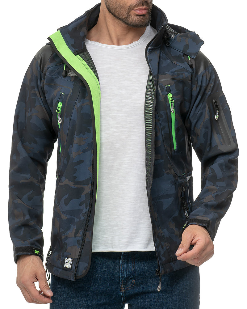 Herren Regular Fit Softshelljacke techno men - Navy-Green