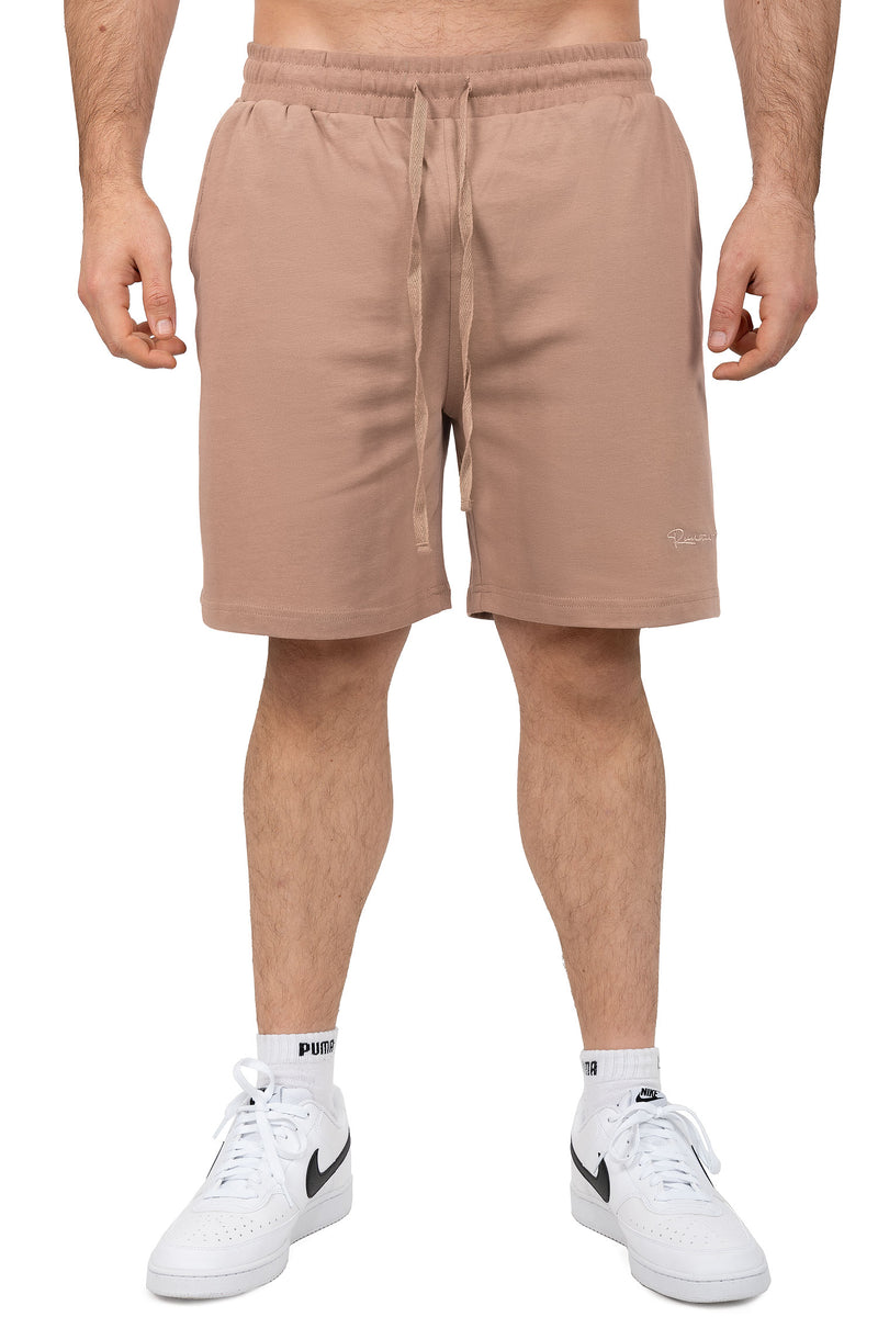 Herren Regular Fit Shorts Marken-Stick in Warm Brown – Reichstadt