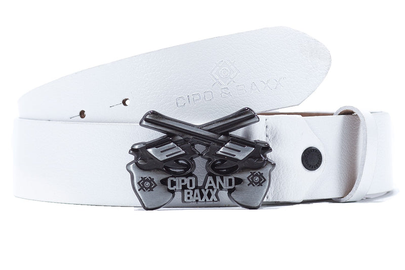 Herren Gürtel in White – Cipo & Baxx