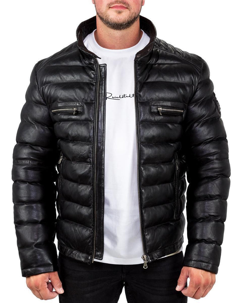 Herren Regular Fit Jacke Echtleder in Black – Reichstadt