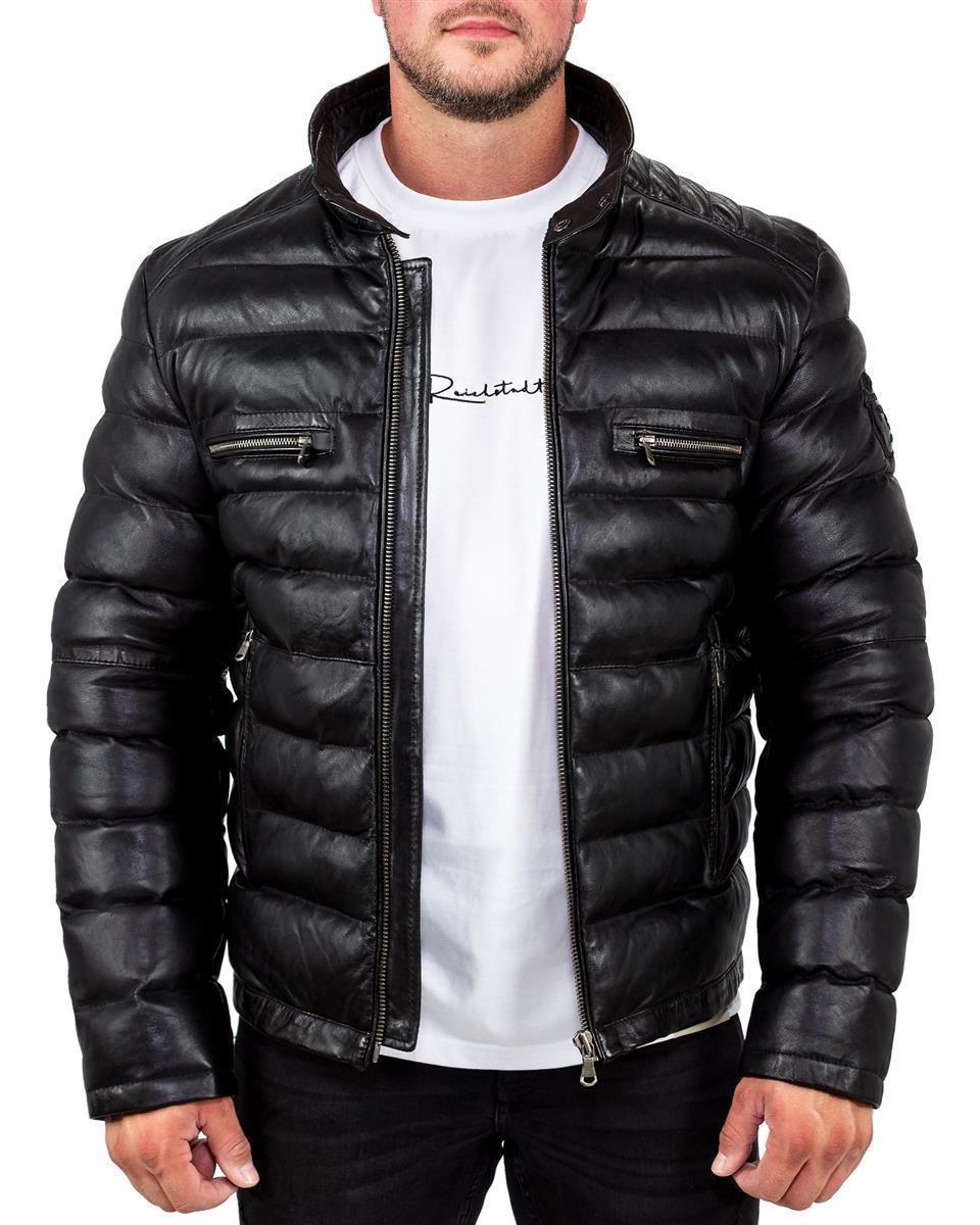 Herren Regular Fit Jacke Echtleder in Black – Reichstadt