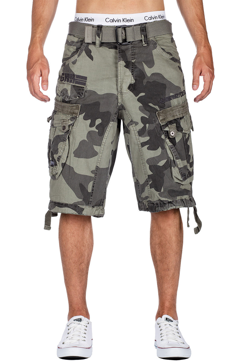Herren Regular Fit Shorts Mid Waist panoramique camo in Light Grey – Geographical Norway