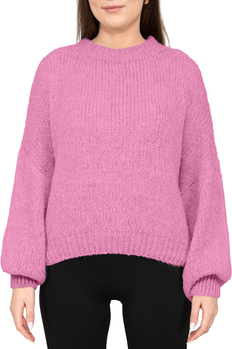 Damen Relaxed Fit Strickpullover in Pink – Reichstadt