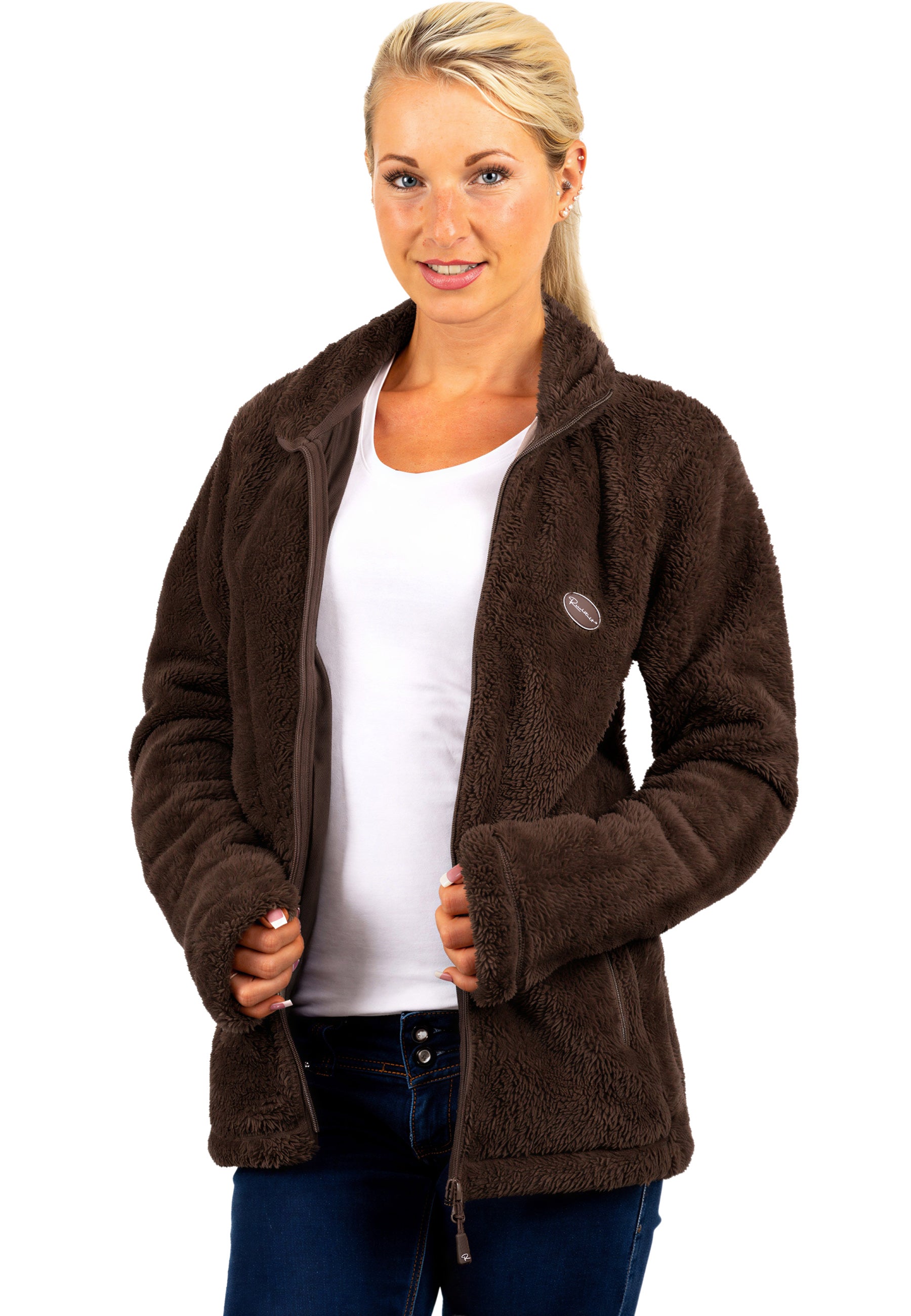 Damen Regular Fit Fleecejacke Kuschelig 22RSW002 - Coffee Brown