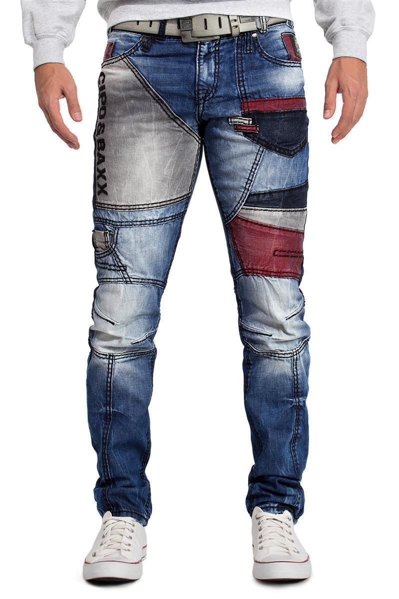 Herren Bequem Jeans Stonewashed in Blue – Cipo & Baxx