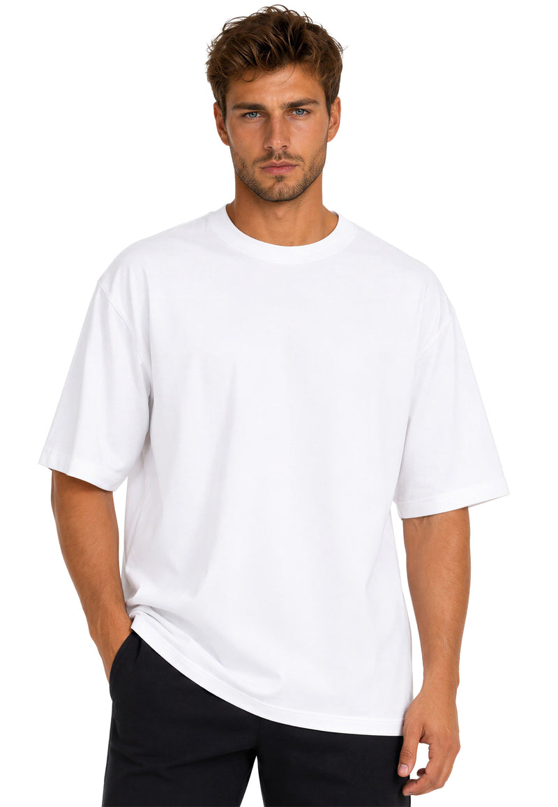 Herren Regular Fit T-Shirt Shoulder Drop in White – Reichstadt
