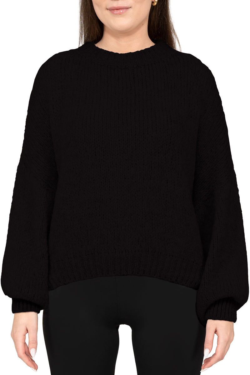 Damen Relaxed Fit Strickpullover in Black – Reichstadt
