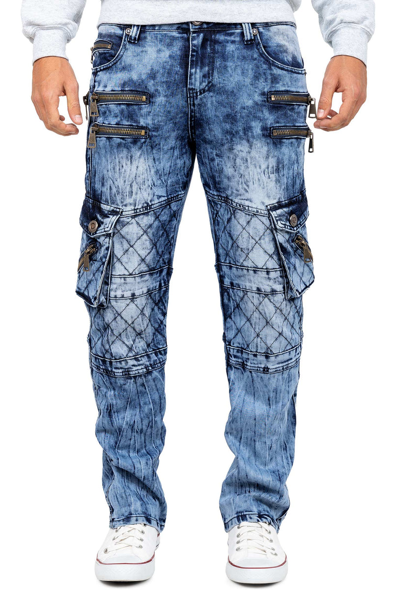 Herren Regular Fit Jeans Stonewashed in Blue – Kosmo Lupo