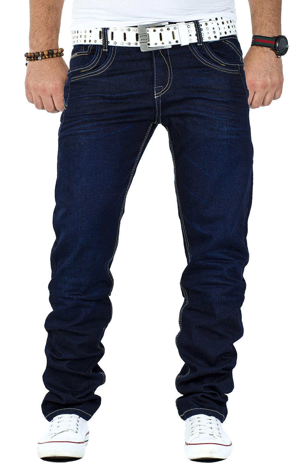 Herren Straight Fit Jeans Denim in Black – Cipo & Baxx