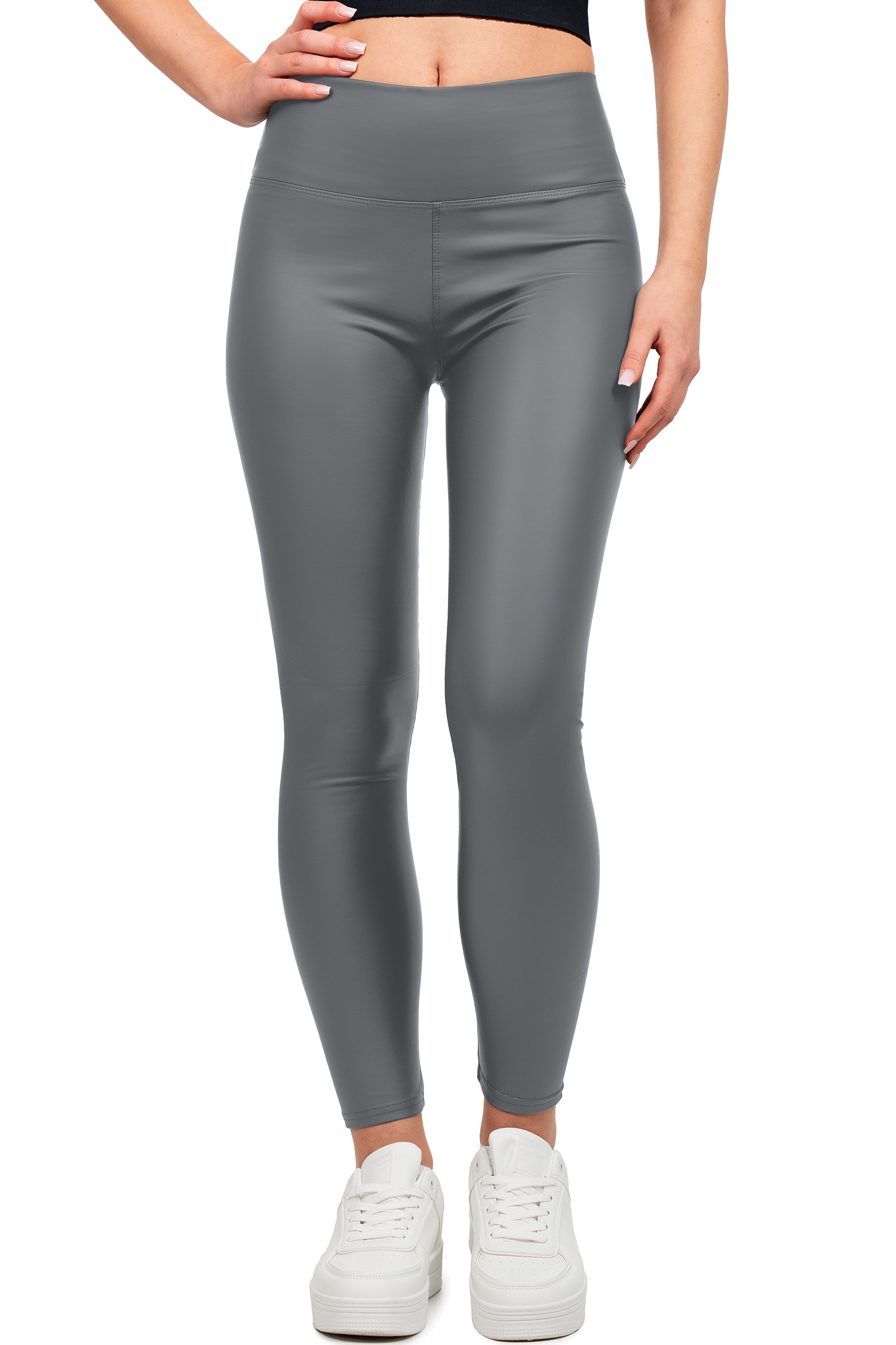 Damen Skinny Fit Hose High Waist in Grey – Reichstadt