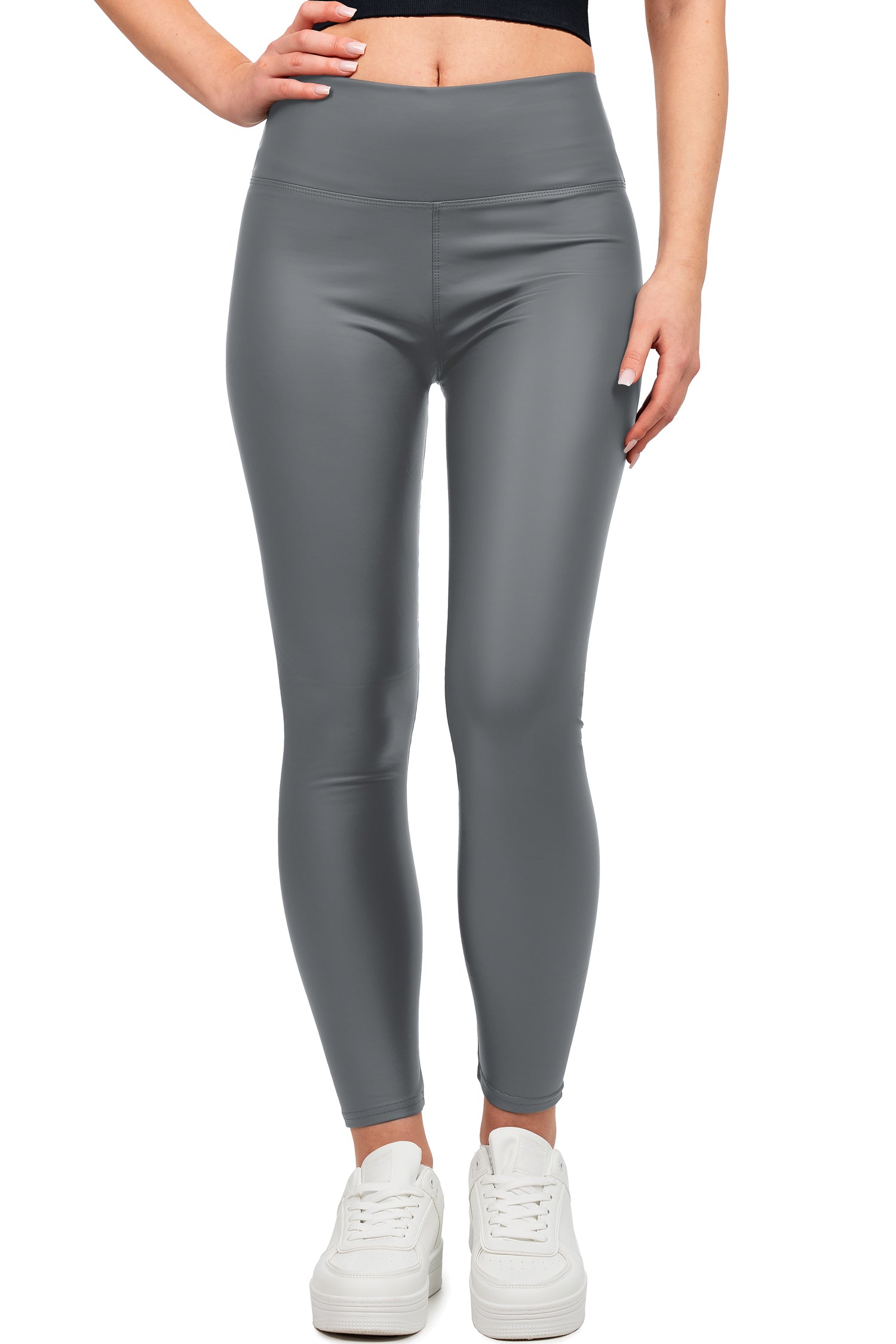 Damen Skinny Fit Hose High Waist in Grey – Reichstadt