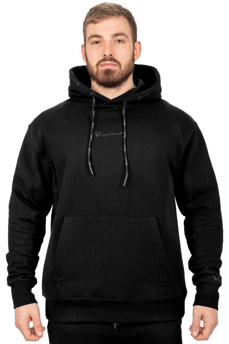 Herren Regular Fit Sport Hoodie Marken-Stick S-23RS034 - Black
