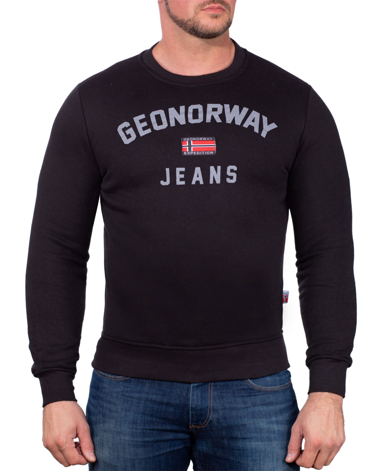 Herren Regular Fit Pullover gassier in Black – Geo Norway