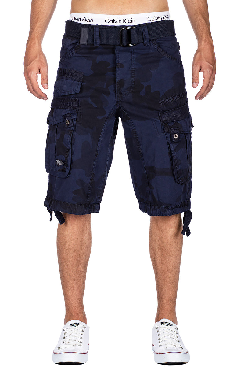 Herren Regular Fit Shorts Mid Waist panoramique camo in Navy – Geographical Norway
