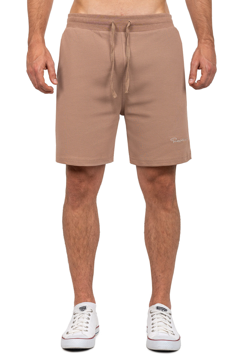 Herren Regular Fit Shorts Marken-Stick in Warm Brown – Reichstadt