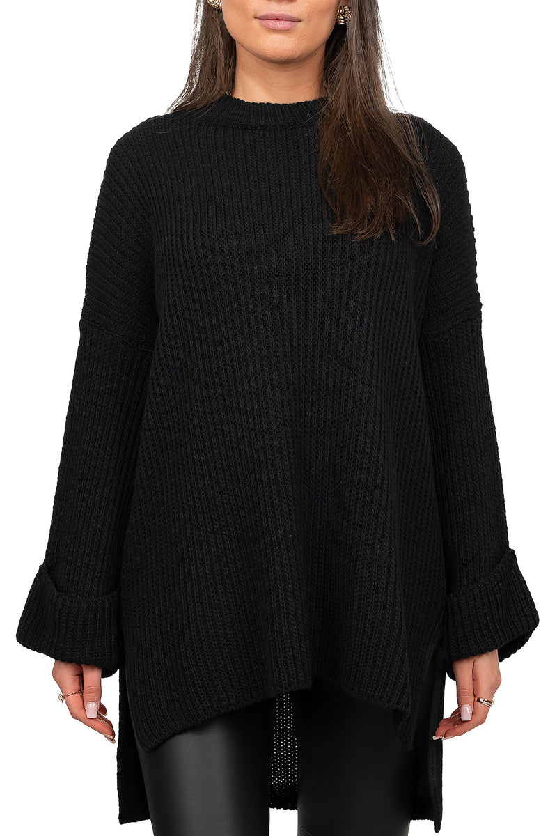 Damen Relaxed Fit Pullover in Black – Reichstadt
