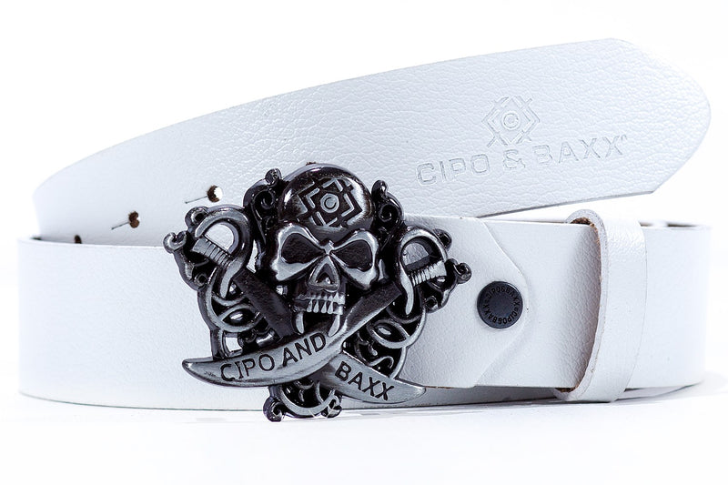 Herren Gürtel in White – Cipo & Baxx