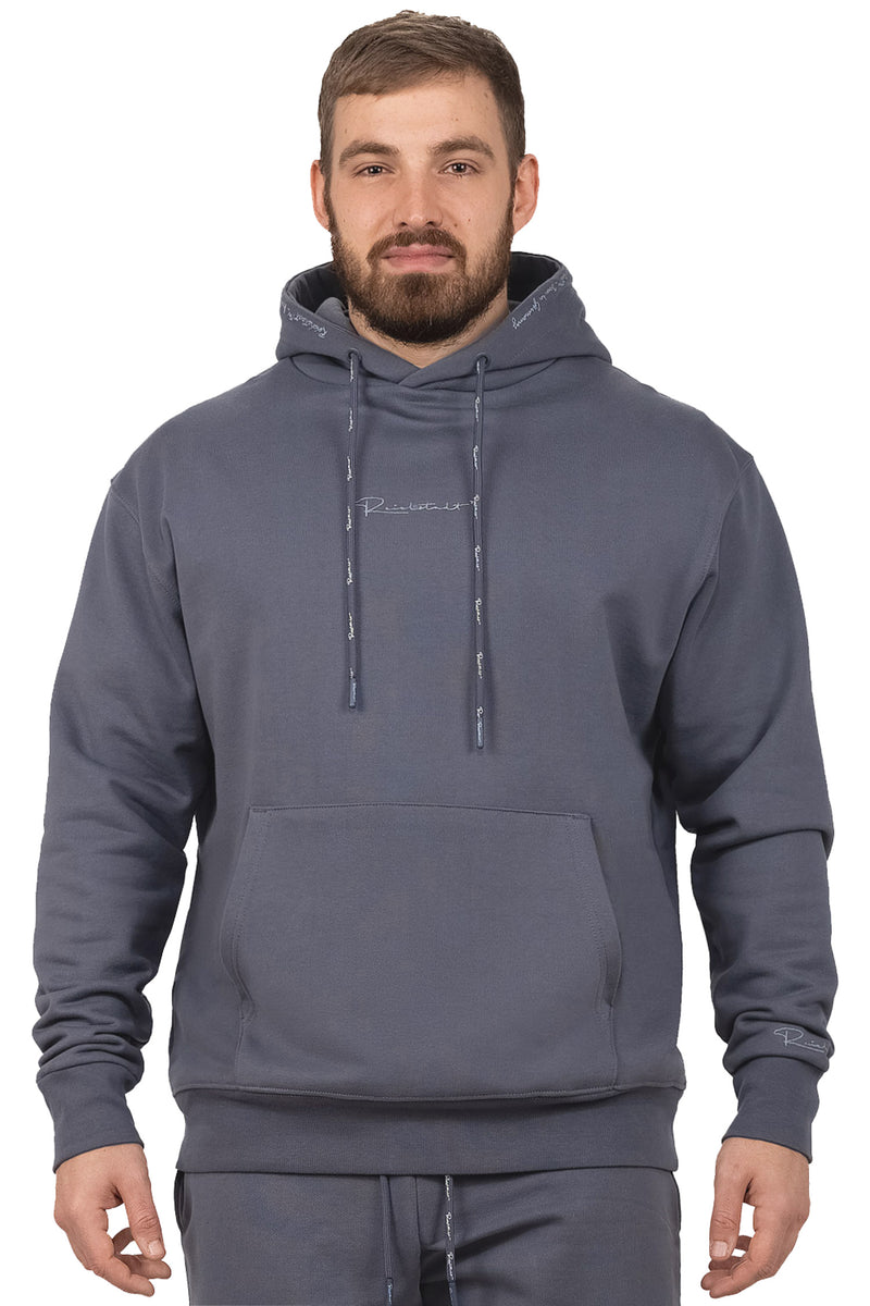 Herren Regular Fit Sport Hoodie Marken-Stick in Anthracite – Reichstadt