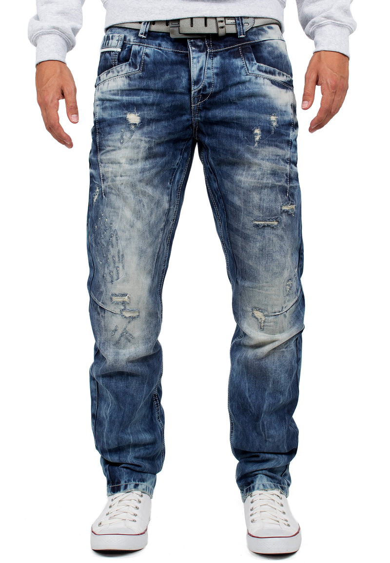 Herren Regular Fit Jeans Stonewashed CD104 - Blue