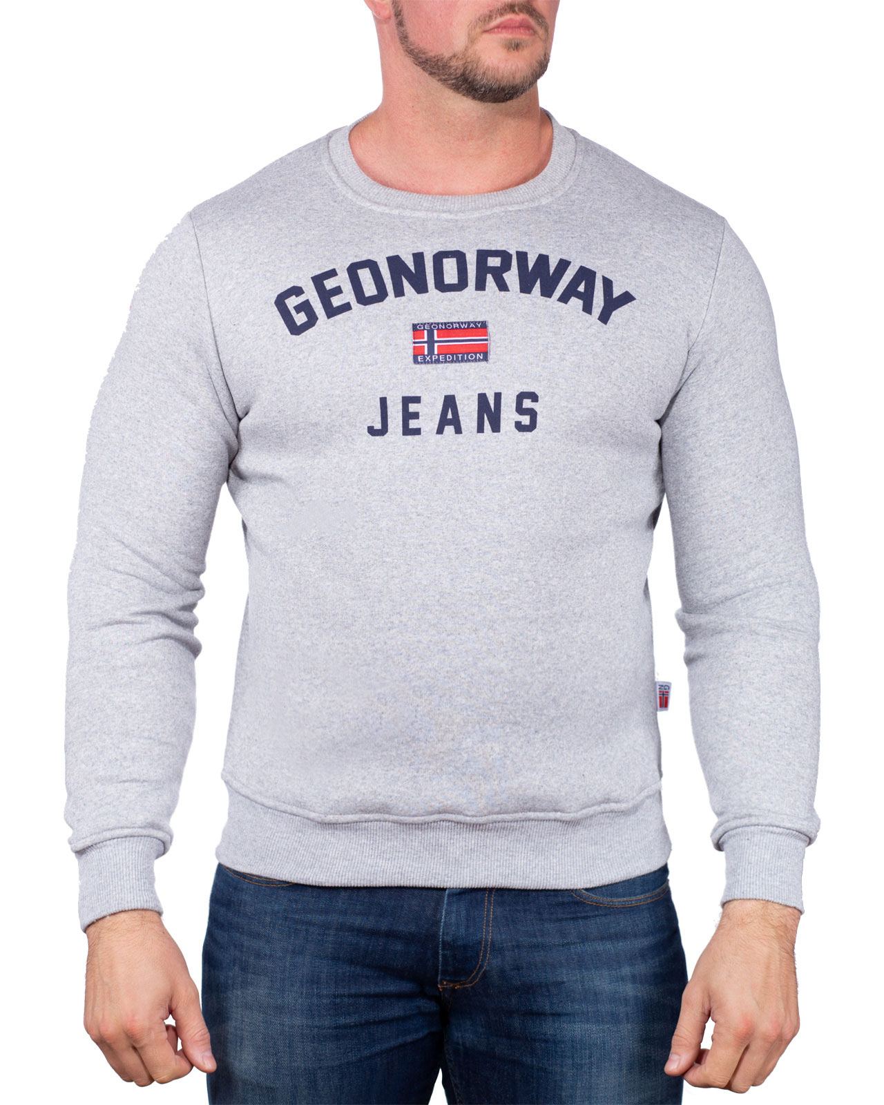 Herren Regular Fit Pullover gassier in Blended Grey – Geo Norway